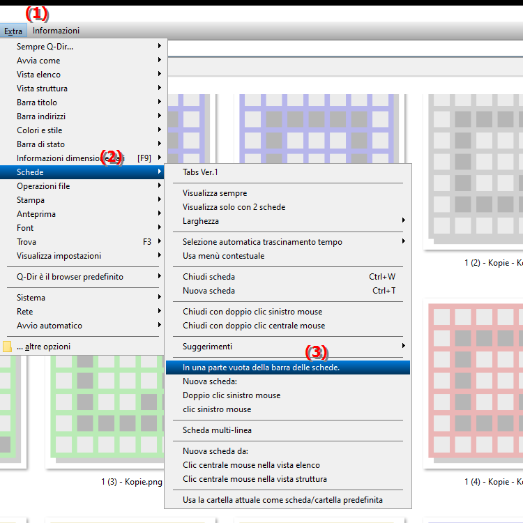 Come faccio ad aprire una nuova scheda in Esplora file facendo clic in un area vuota